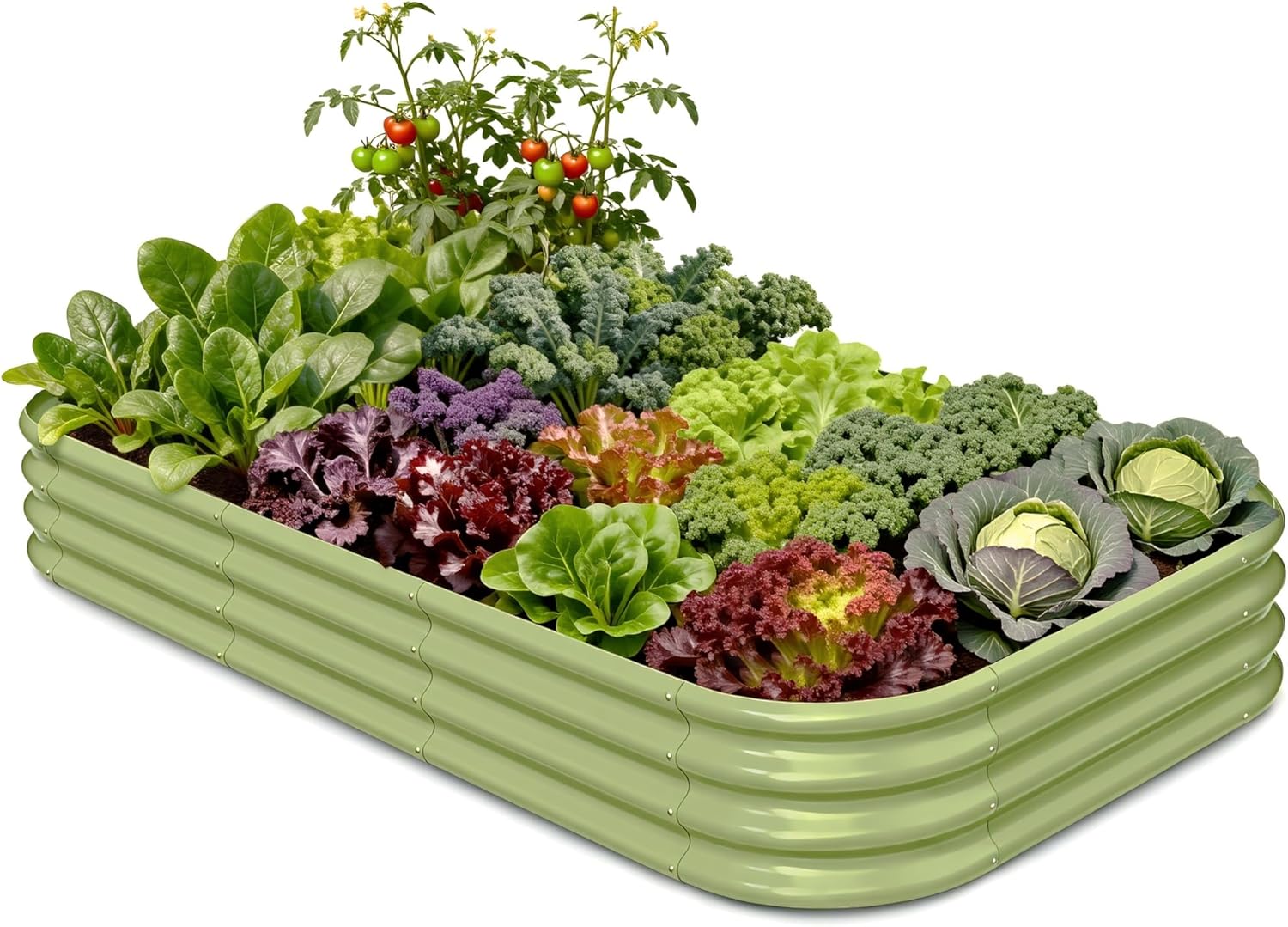 Planter Raised Metal - Galvanized Raised Garden Bed 8x4x1 ft,