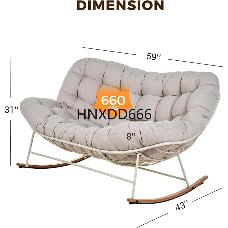 Outdoor Furniture Loveseat - Oversized Outdoor Rocking Chair for Two,