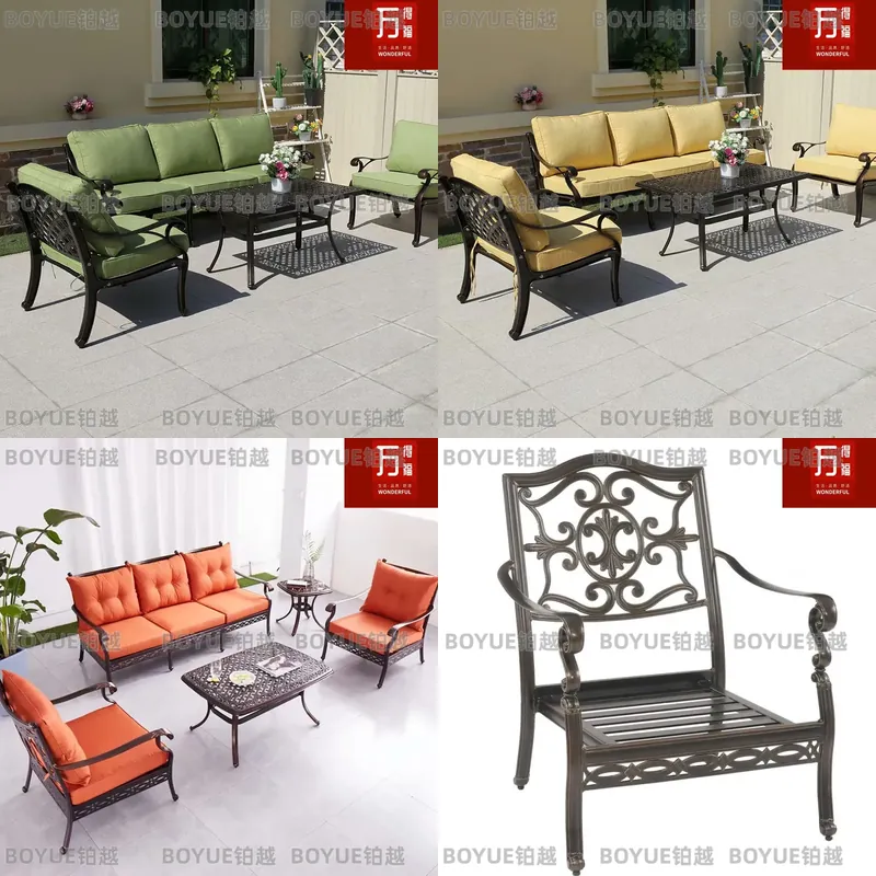 Outdoor Furniture Lounge Set - Outdoor Cast Aluminum Sofa Set Patio