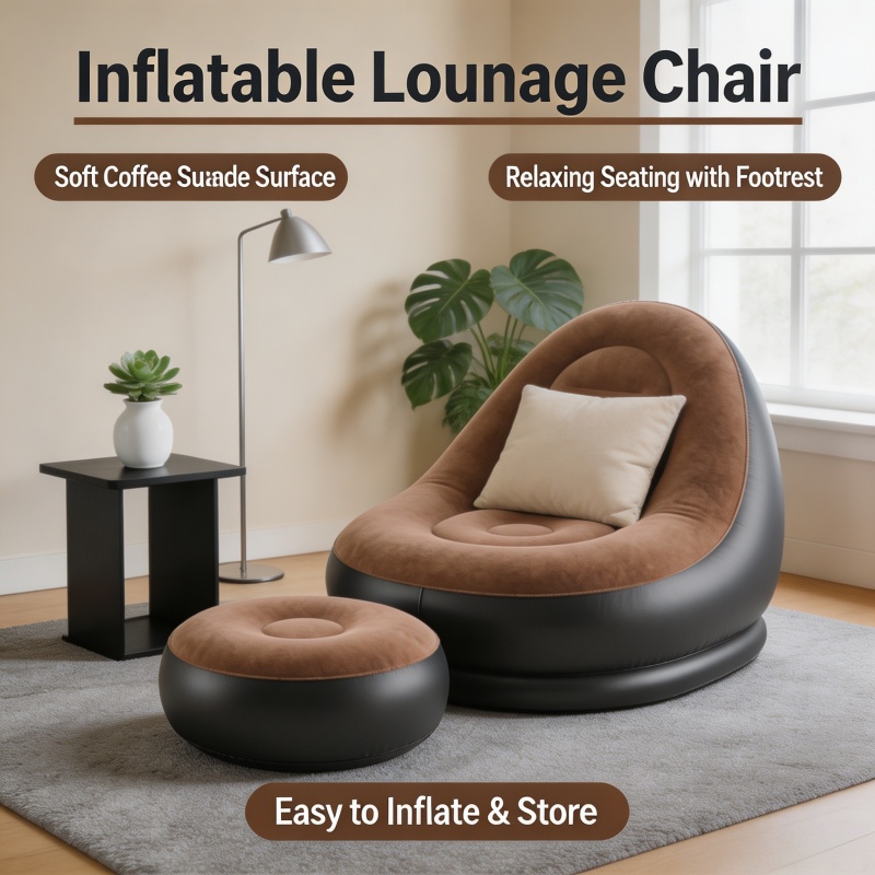 Outdoor Furniture Lounge Set - Lazy Couch Sofas Inflatable Chair Foldable