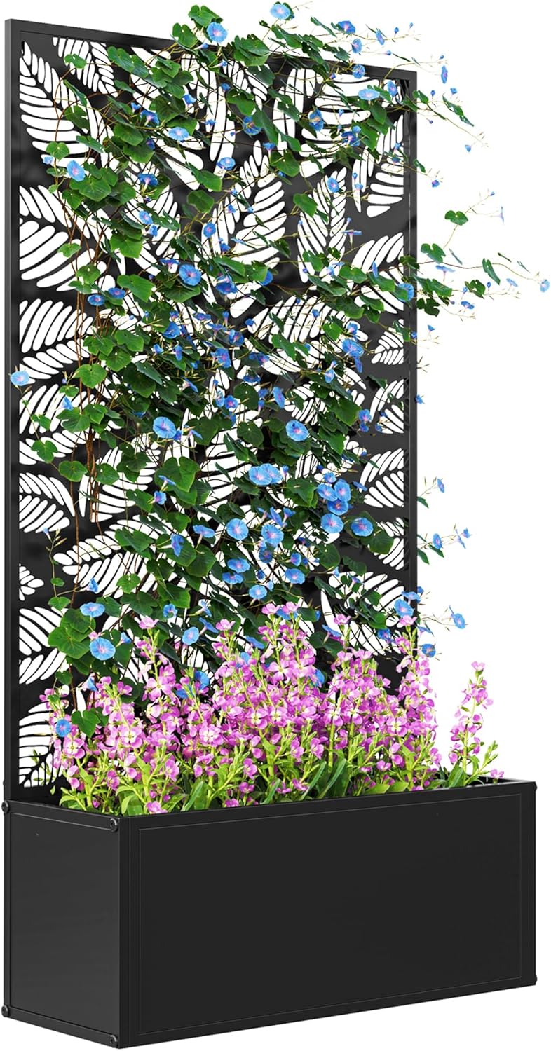 Planter Raised Metal - Metal Raised Garden Bed with Trellis