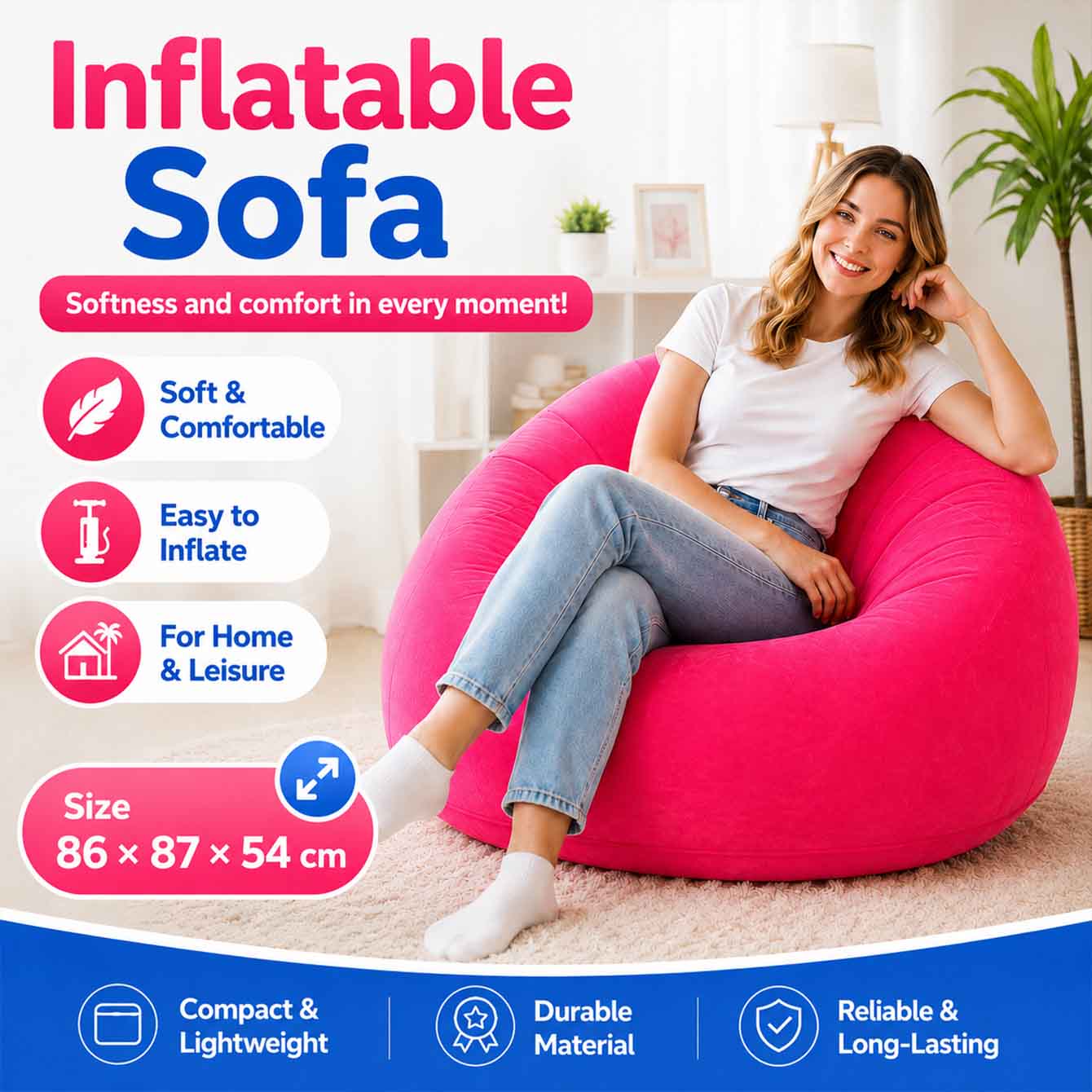 1PC Inflatable Bean Bag Chairs - Outdoor Furniture Lounge Set ulasan dan harga