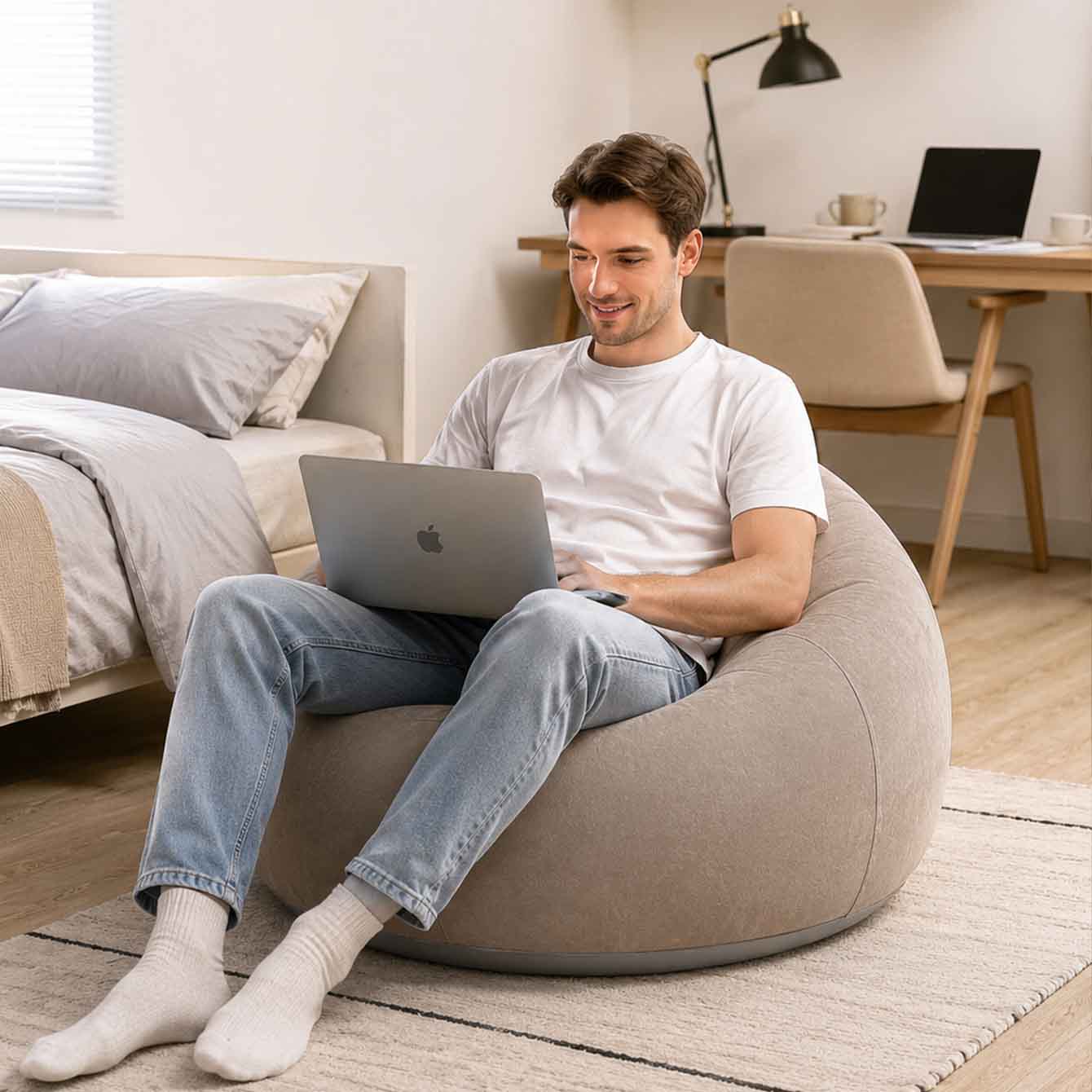 1PC Inflatable Bean Bag Chairs - Outdoor Furniture Lounge Set ulasan dan harga