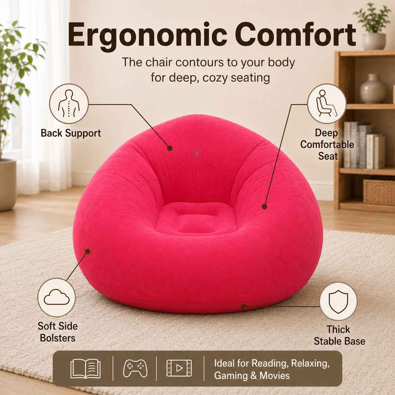 1PC Inflatable Bean Bag Chairs - Outdoor Furniture Lounge Set ulasan dan harga