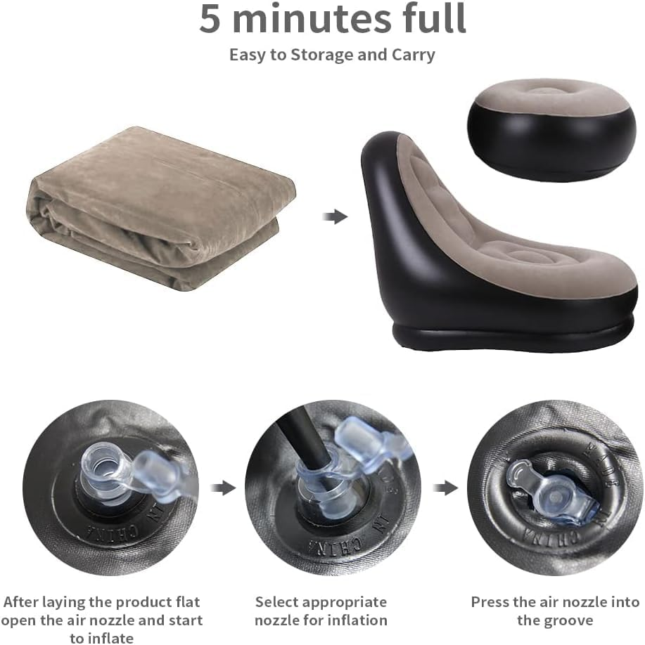 2Pcs Lazy Sofa Inflatable Chai - Outdoor Furniture Recliner Set ulasan dan harga