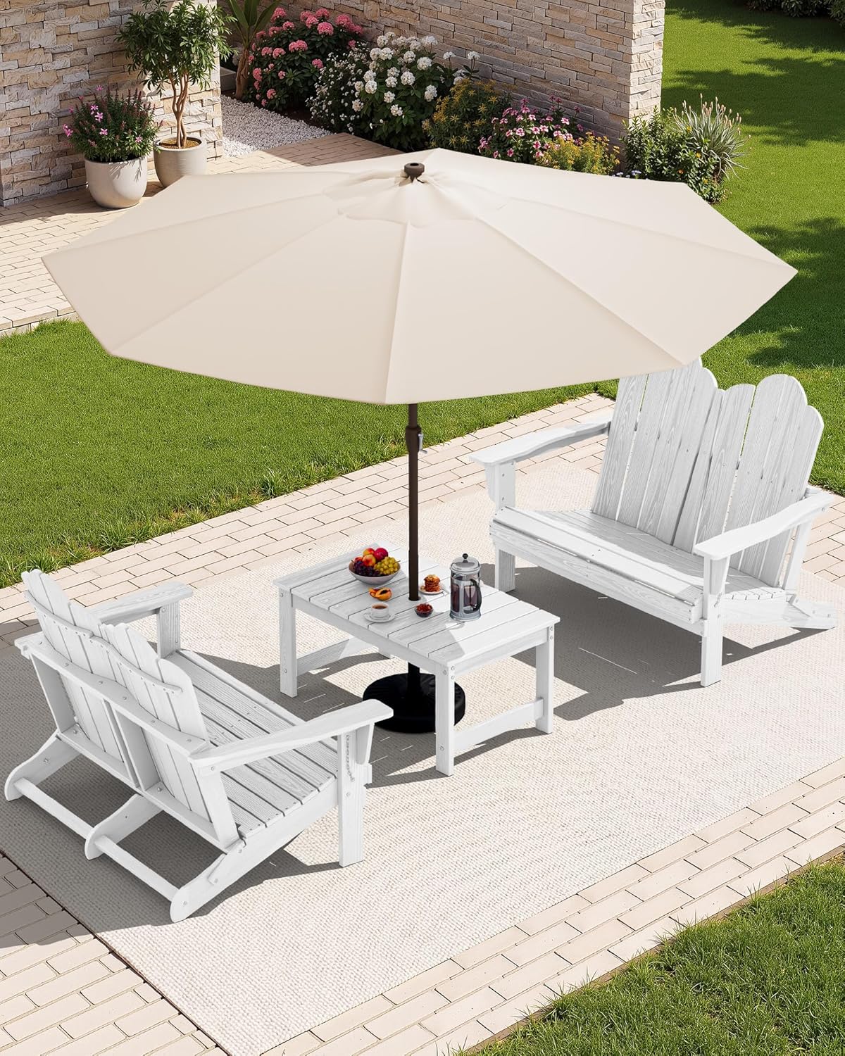 HDPE All-Weather Folding Adiro - Outdoor Furniture Loveseat ulasan dan harga