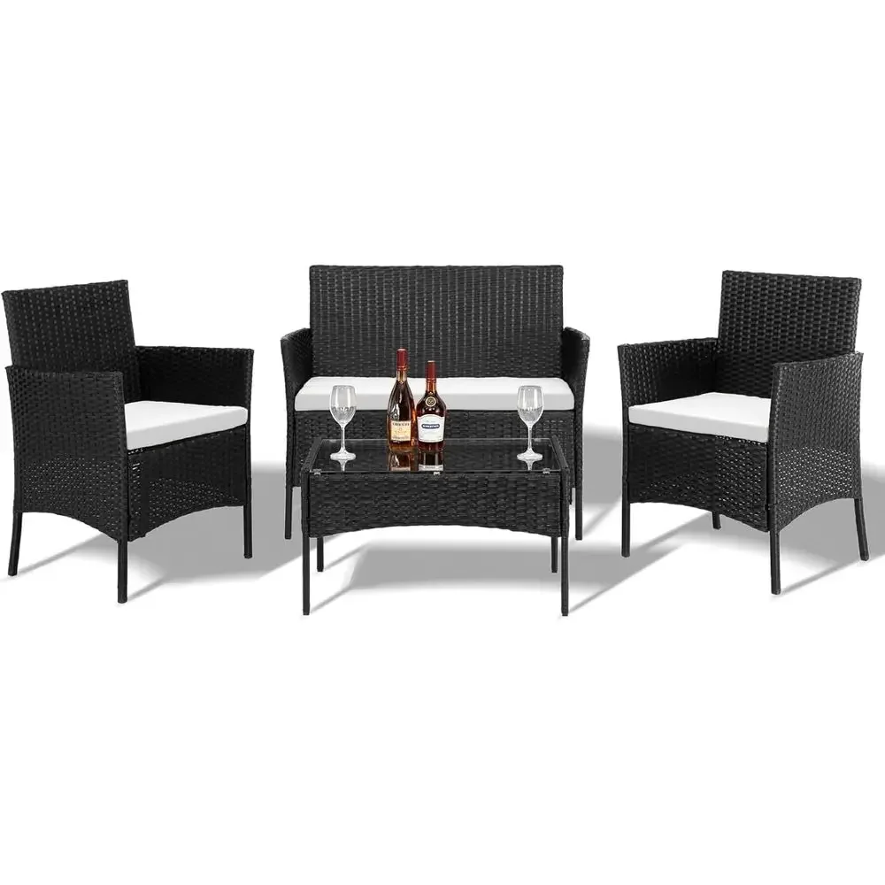 4-Piece Outdoor Patio Furnitur - Outdoor Furniture Loveseat ulasan dan harga