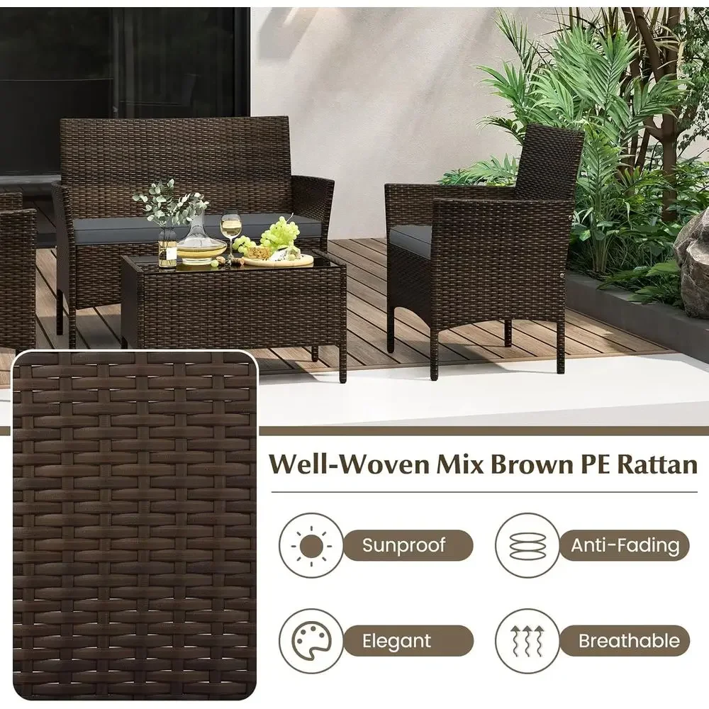 8-Piece Outdoor Rattan Patio F - Outdoor Furniture Loveseat ulasan dan harga