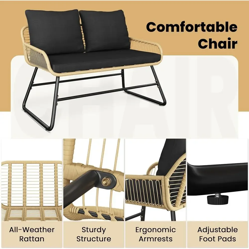 4-Piece Outdoor Wicker Patio F - Outdoor Furniture Loveseat ulasan dan harga