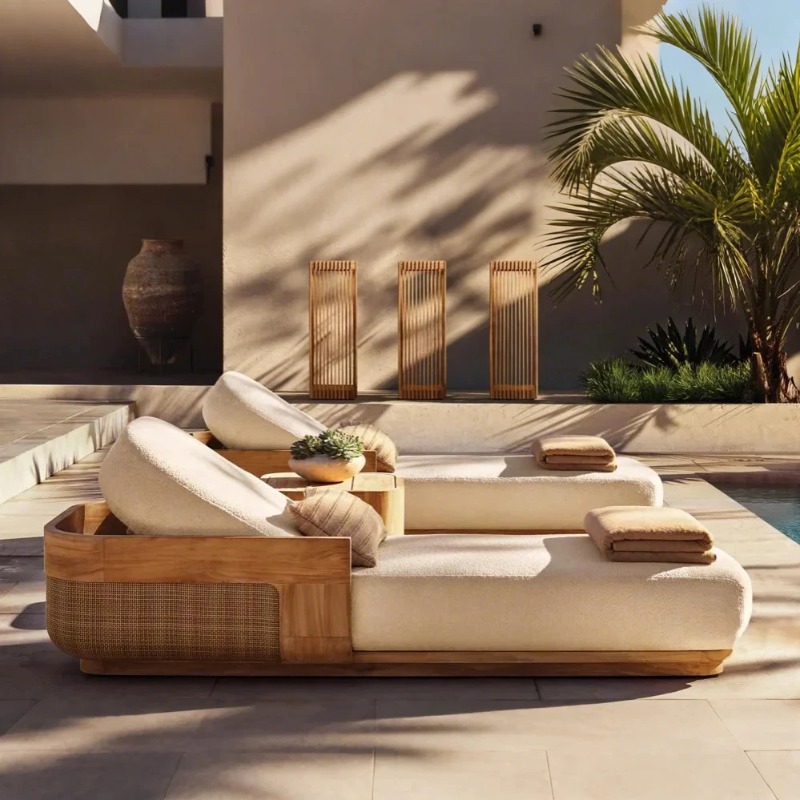 Sun Beach Lounge Chair & Daybe - Outdoor Furniture Lounge Set ulasan dan harga