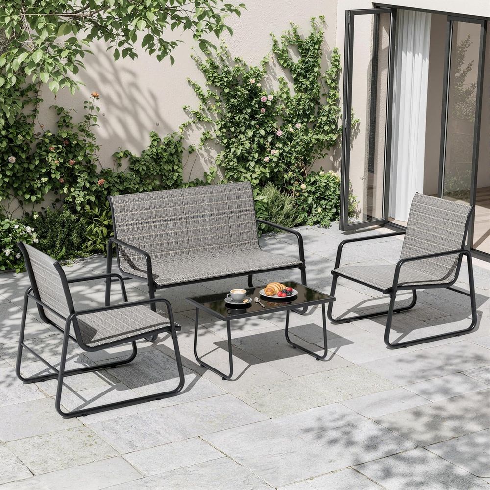 4-Piece Outdoor Patio Furnitur - Outdoor Furniture Loveseat ulasan dan harga