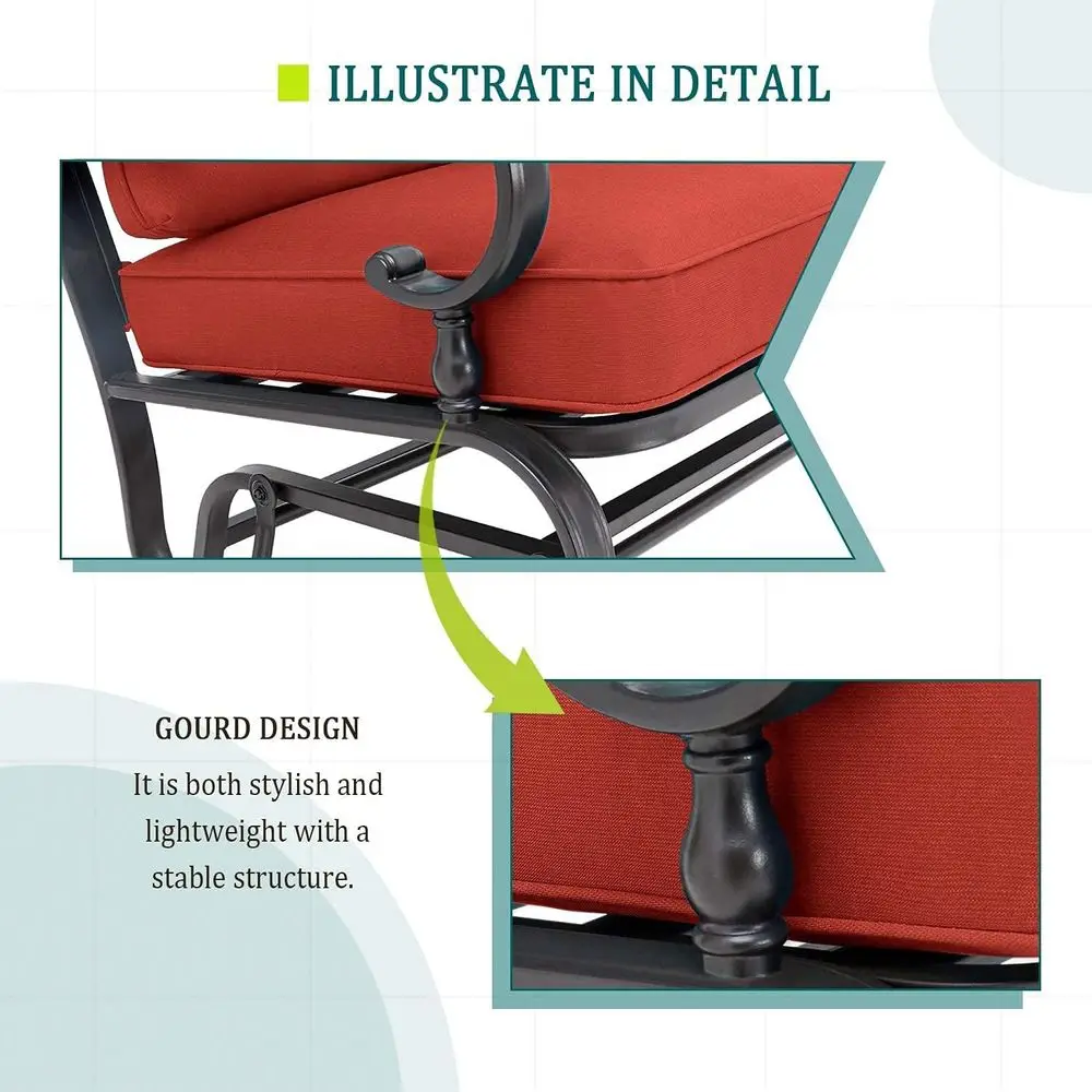 4-Piece Red Outdoor Wrought Ir - Outdoor Furniture Loveseat ulasan dan harga