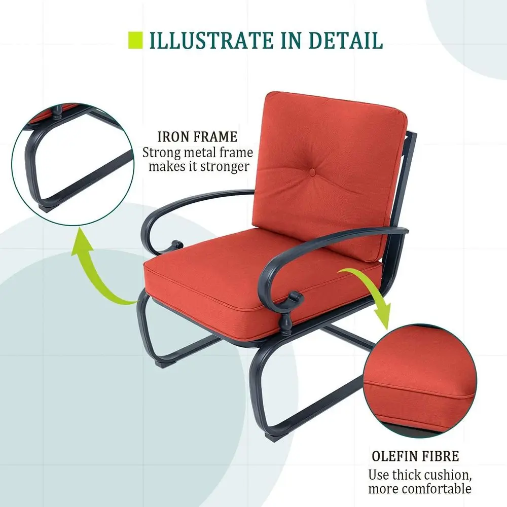 4-Piece Red Outdoor Wrought Ir - Outdoor Furniture Loveseat ulasan dan harga