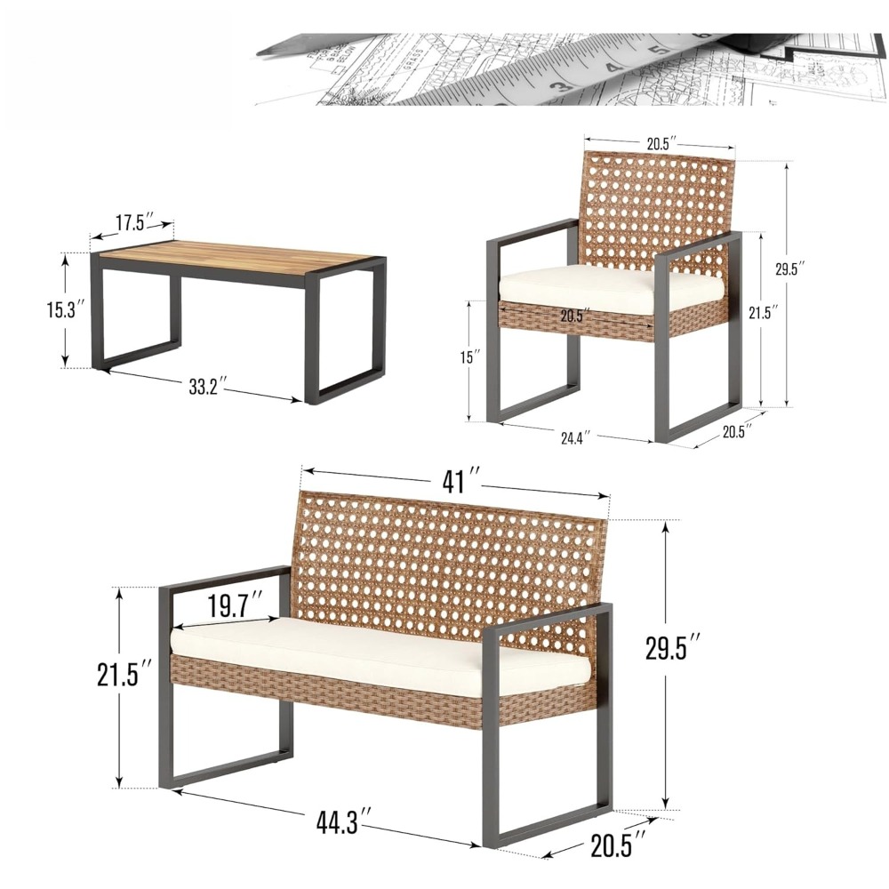 Patio Wicker Furniture Set for - Outdoor Furniture Loveseat ulasan dan harga