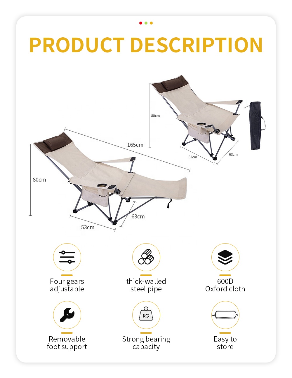 Portable Folding Reclining Cha - Outdoor Furniture Recliner Set ulasan dan harga