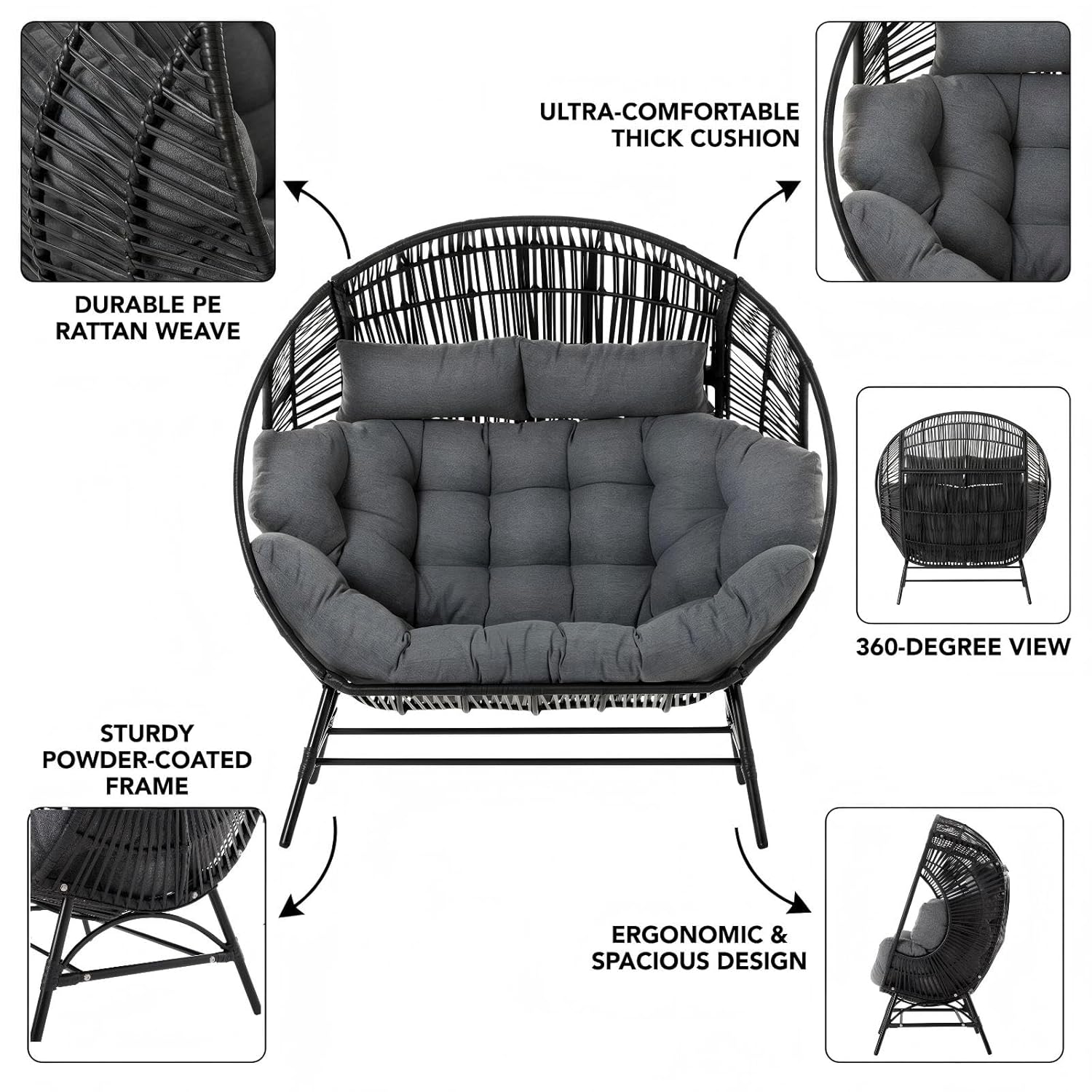 Outdoor Round Egg Chair with A - Hanging Egg Chair ulasan dan harga