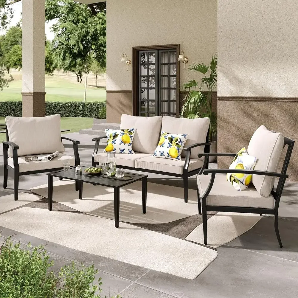4-Piece Outdoor Patio Furnitur - Outdoor Furniture Loveseat ulasan dan harga