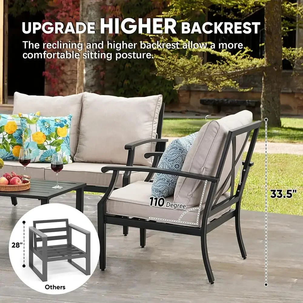 4-Piece Outdoor Patio Furnitur - Outdoor Furniture Loveseat ulasan dan harga