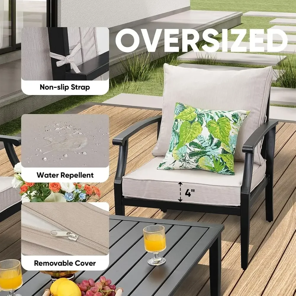 4-Piece Outdoor Patio Furnitur - Outdoor Furniture Loveseat ulasan dan harga