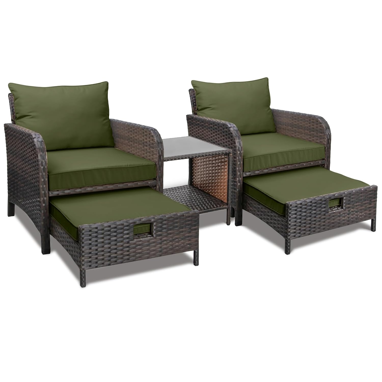 5 Piece PE Rattan Patio Set Ou - Outdoor Furniture Lounge Set ulasan dan harga