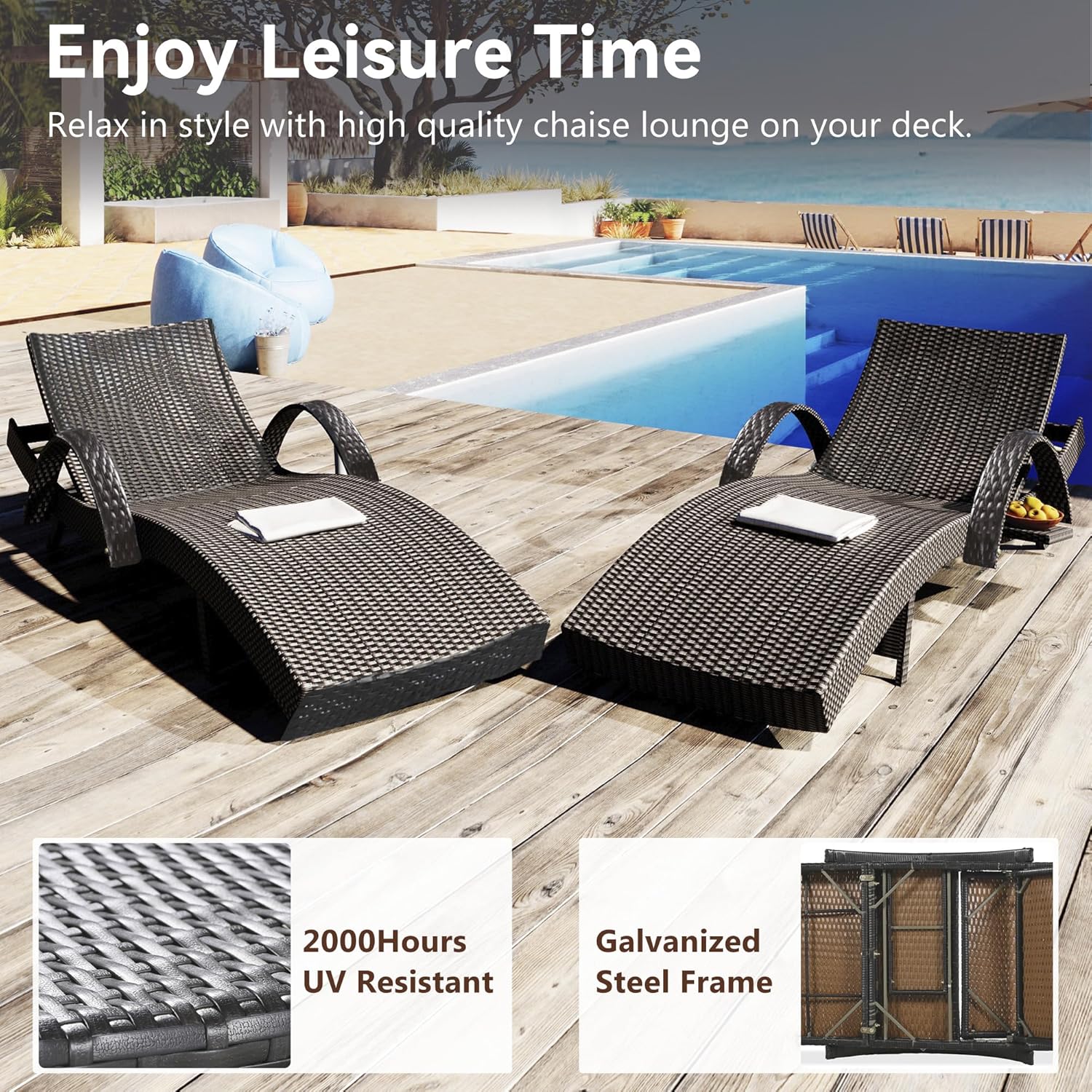 80'' Adjustable Reclining Chai - Outdoor Furniture Recliner Set ulasan dan harga