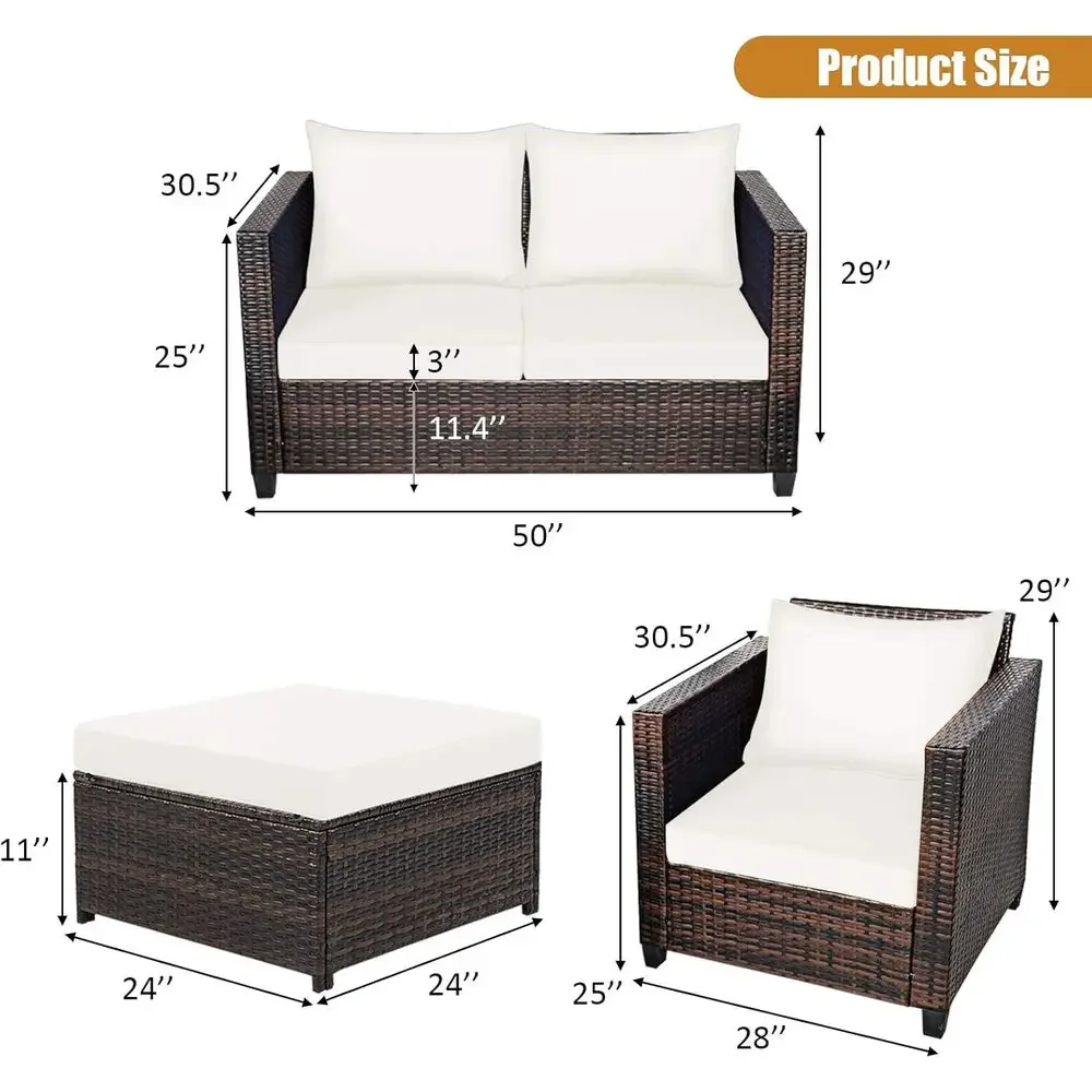 5-Piece Outdoor Wicker Patio F - Outdoor Furniture Loveseat ulasan dan harga