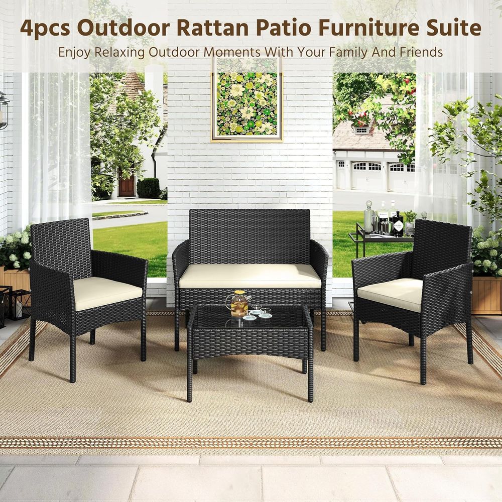 4-Piece Outdoor Patio Furnitur - Outdoor Furniture Loveseat ulasan dan harga