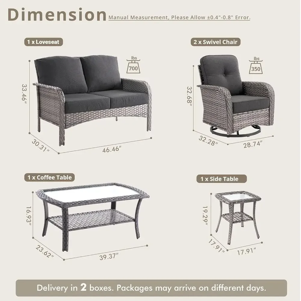 5-Piece Outdoor Patio Furnitur - Outdoor Furniture Loveseat ulasan dan harga