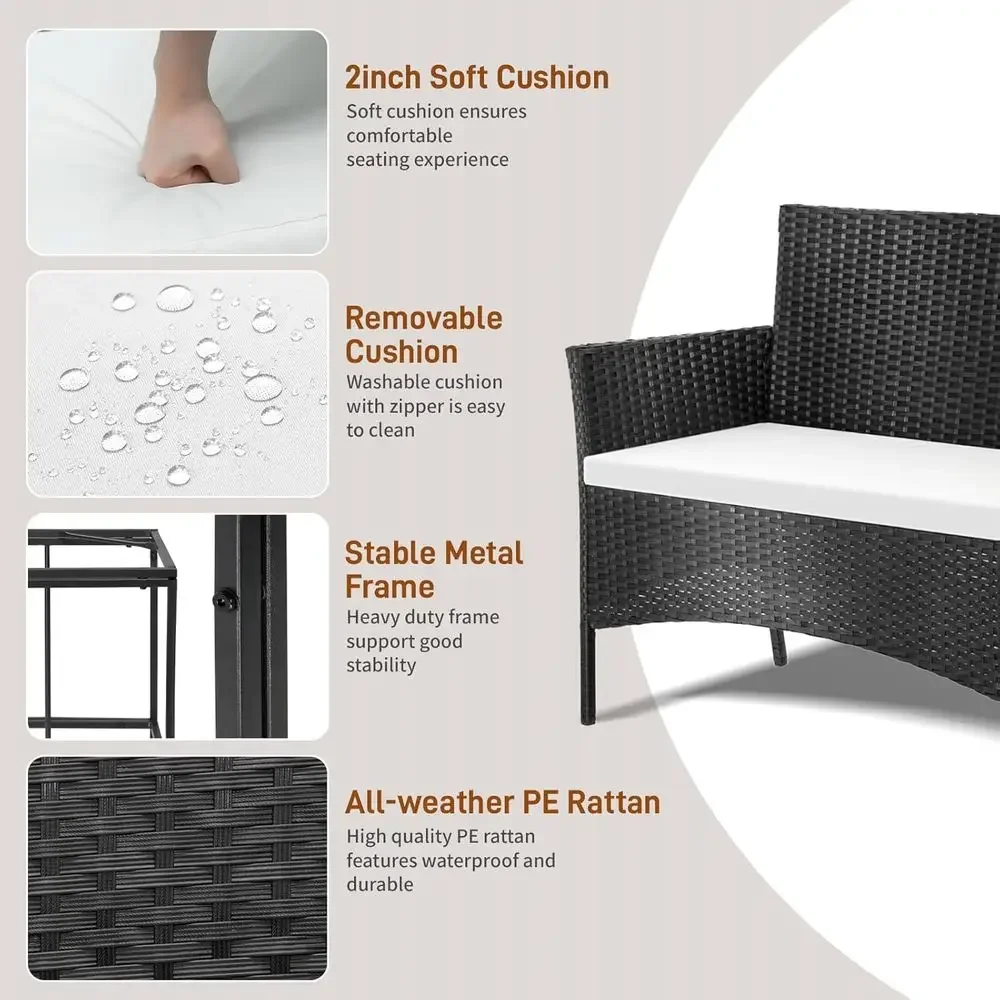 4-Piece Outdoor Patio Furnitur - Outdoor Furniture Loveseat ulasan dan harga