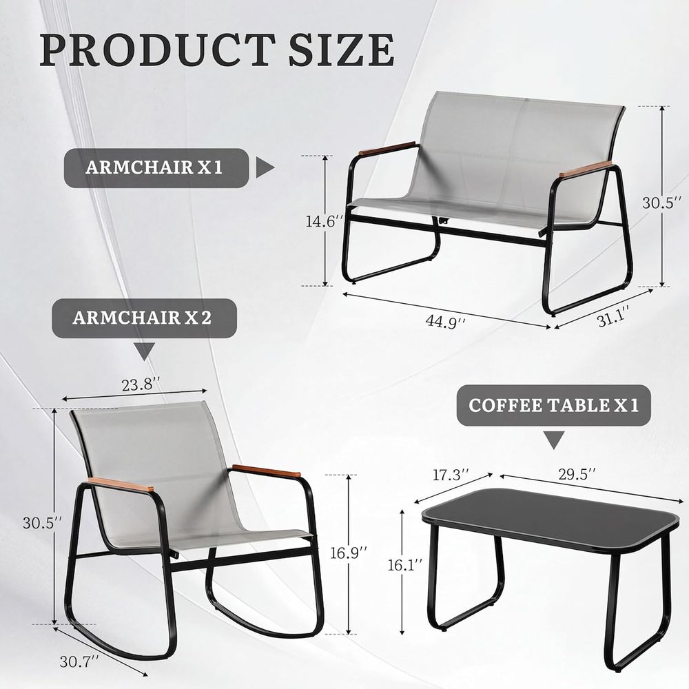 4-Piece Outdoor Patio Furnitur - Outdoor Furniture Loveseat ulasan dan harga