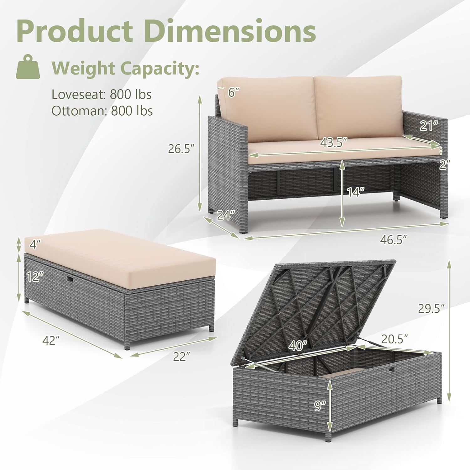 Wicker Patio Daybed Loveseat O - Outdoor Furniture Loveseat ulasan dan harga