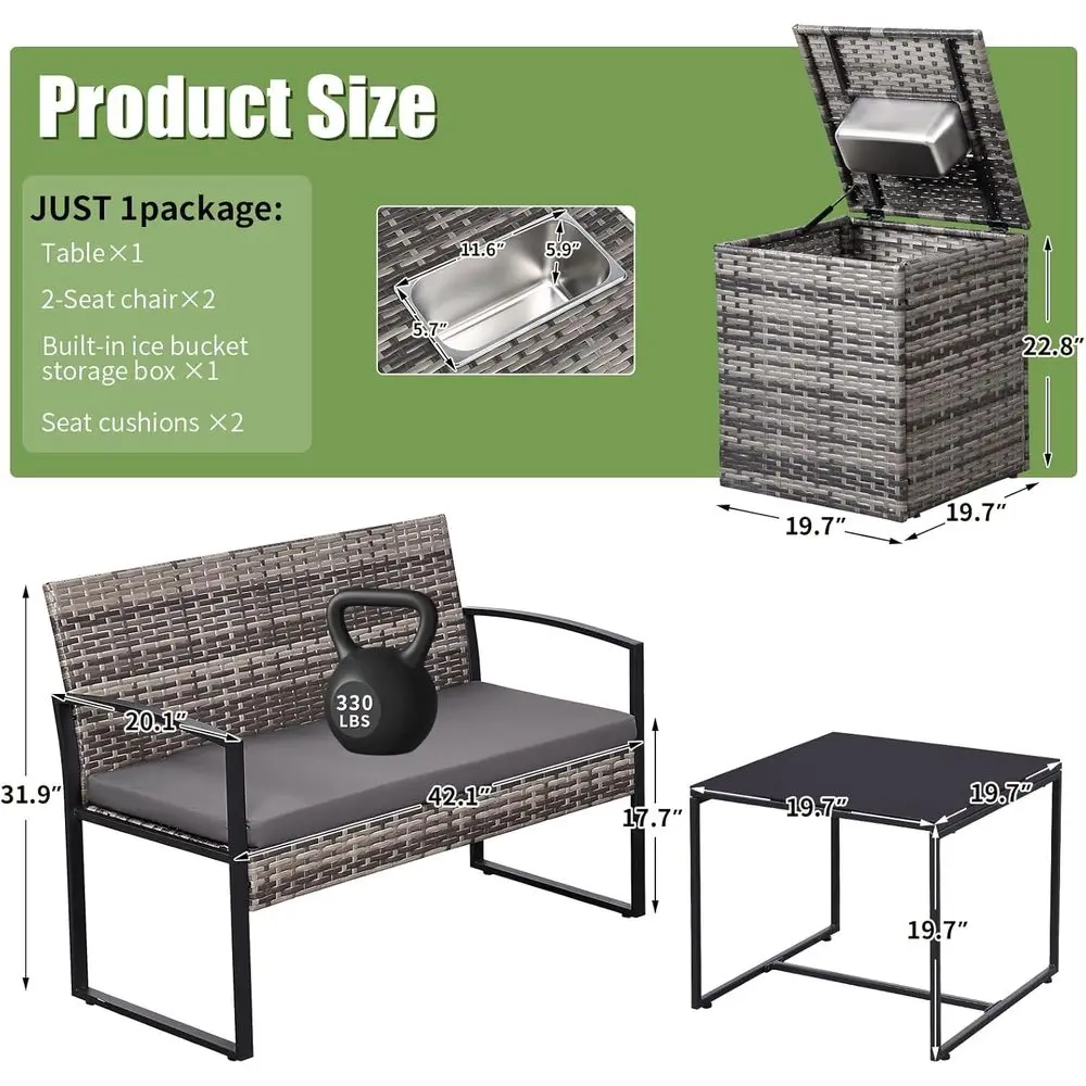 4-Piece Outdoor Patio Furnitur - Outdoor Furniture Loveseat ulasan dan harga