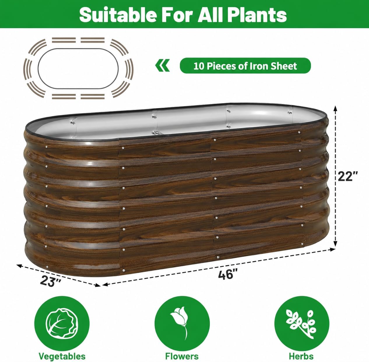 Galvanized Steel Raised Garden - Planter Raised Metal ulasan dan harga