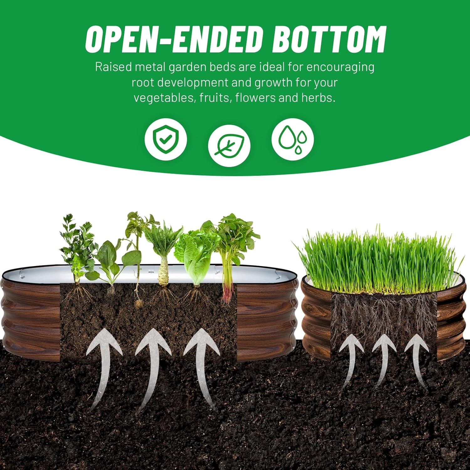 3-Pack Galvanized Steel Raised - Planter Raised Metal ulasan dan harga