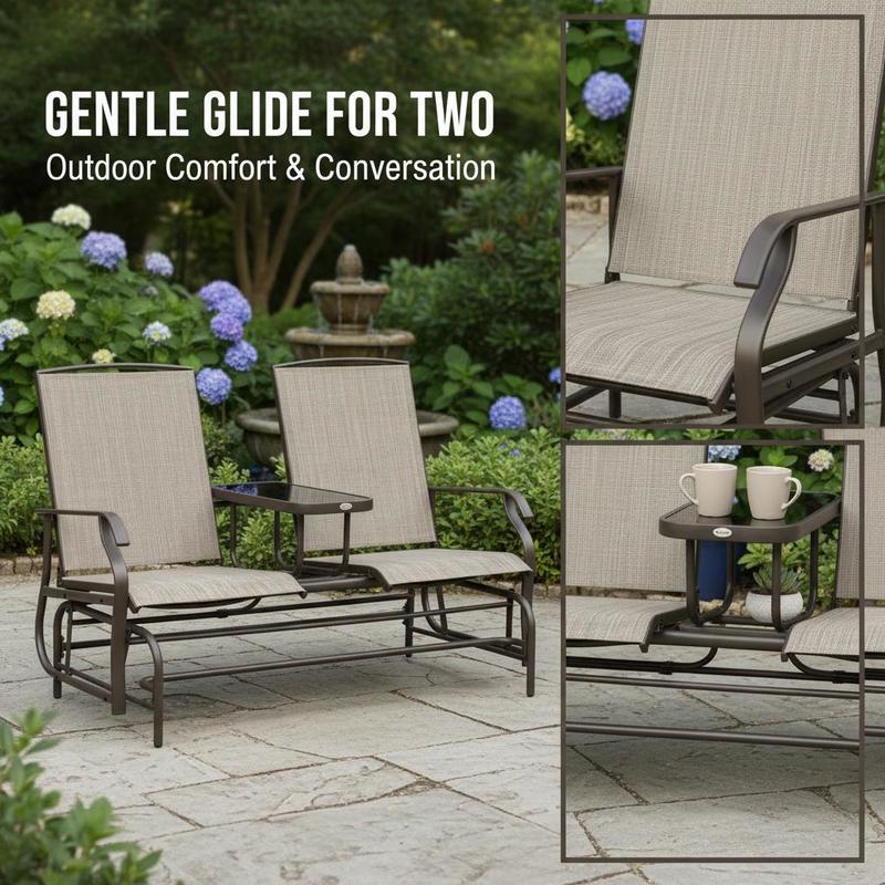 Patio Glider Rocking Chair 2 P - Outdoor Furniture Loveseat ulasan dan harga