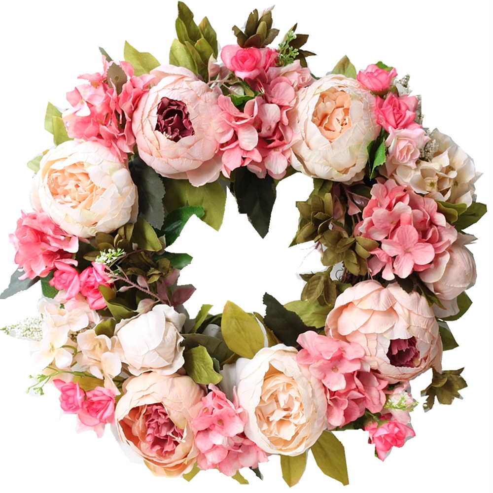 Artificial Peony Wreath Garlan - Outdoor Furniture Sale ulasan dan harga