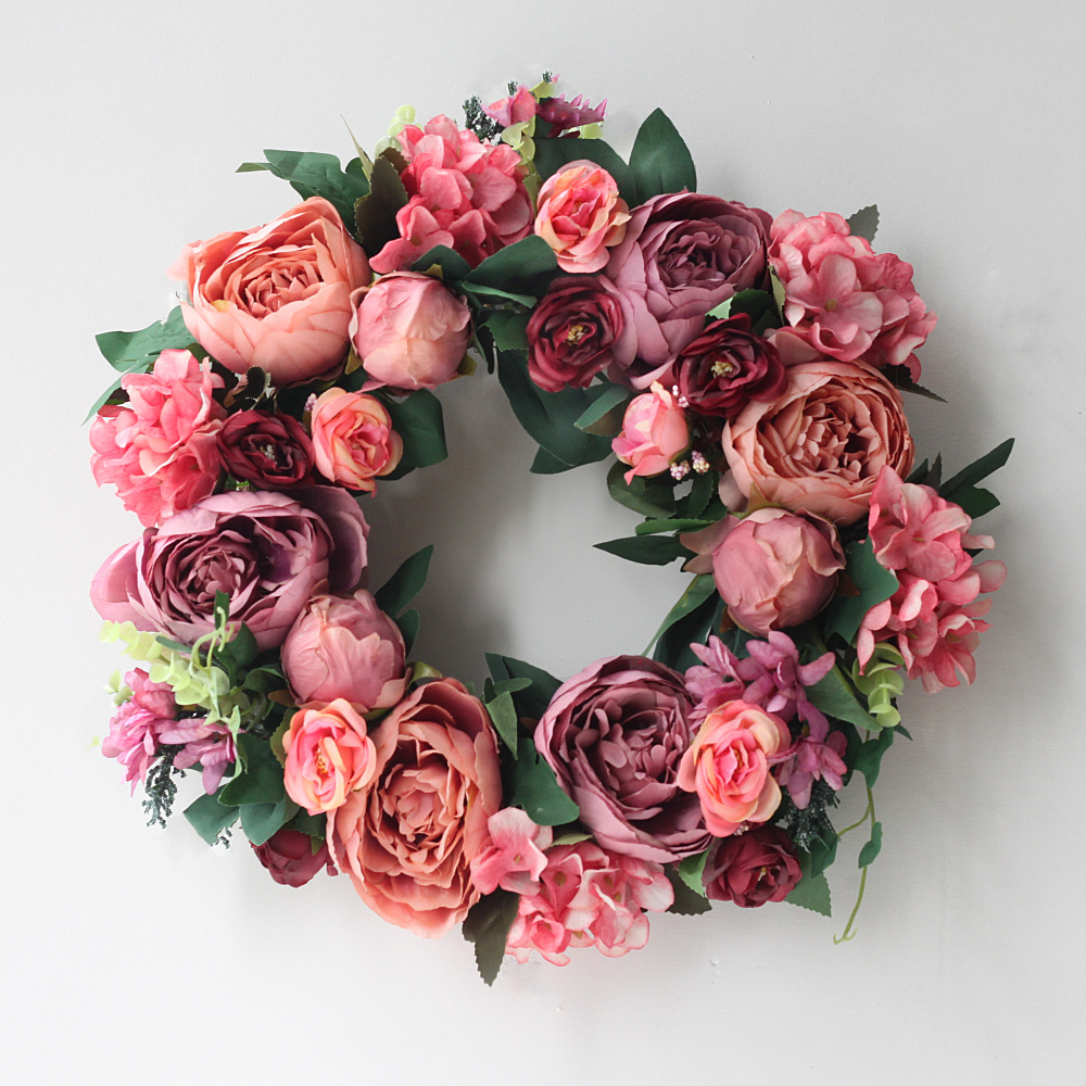 Artificial Peony Wreath Garlan - Outdoor Furniture Sale ulasan dan harga