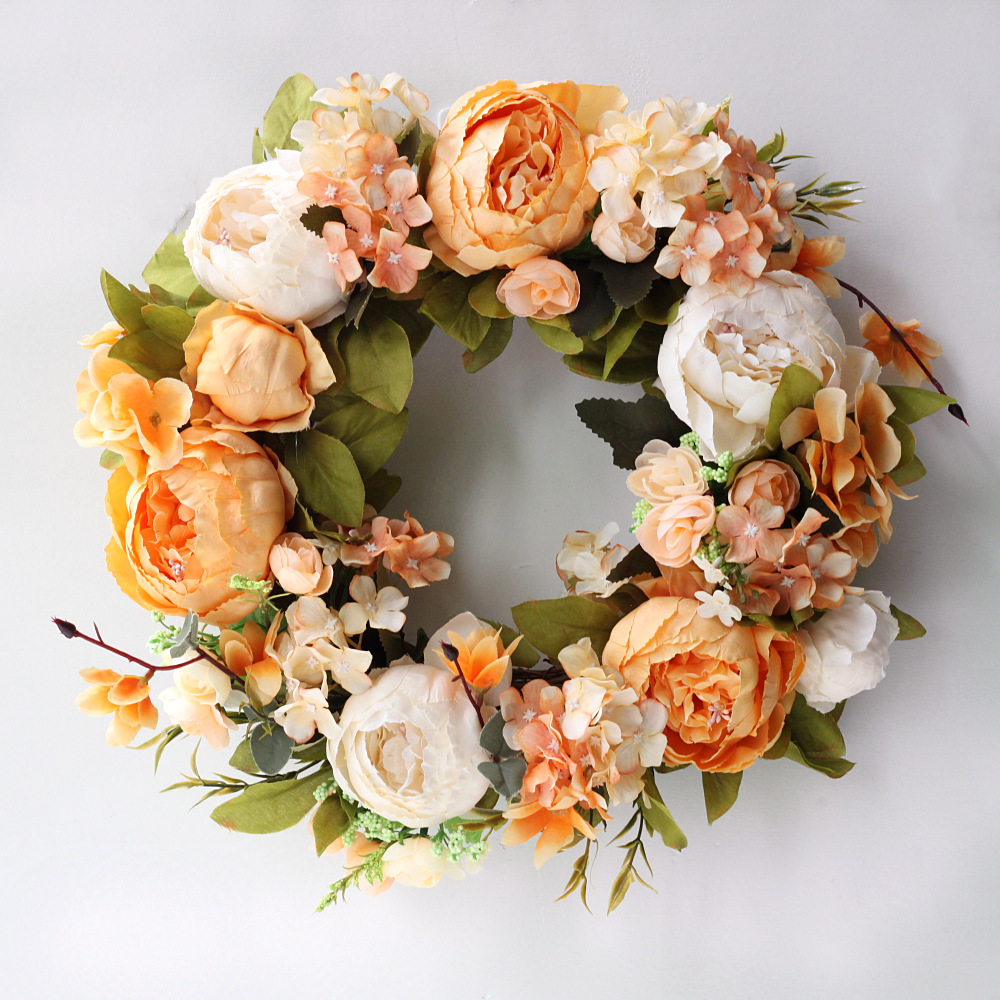 Artificial Peony Wreath Garlan - Outdoor Furniture Sale ulasan dan harga