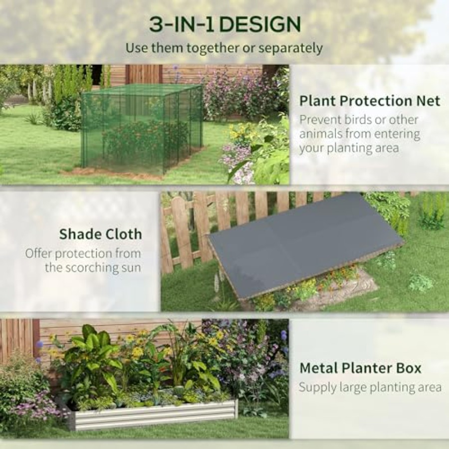 7.3 x 3.4 x 1 ft Galvanized Ra - Planter Raised Metal ulasan dan harga