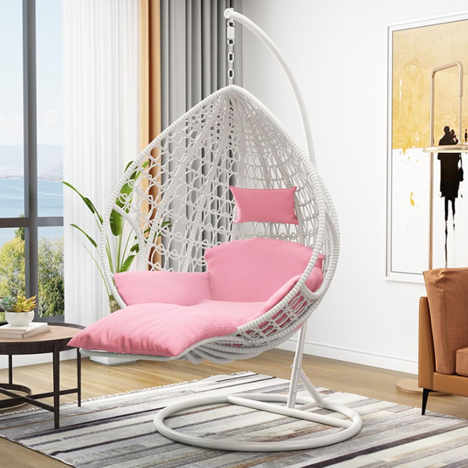 PE Rattan Hanging Egg Chair wi - Hanging Egg Chair ulasan dan harga