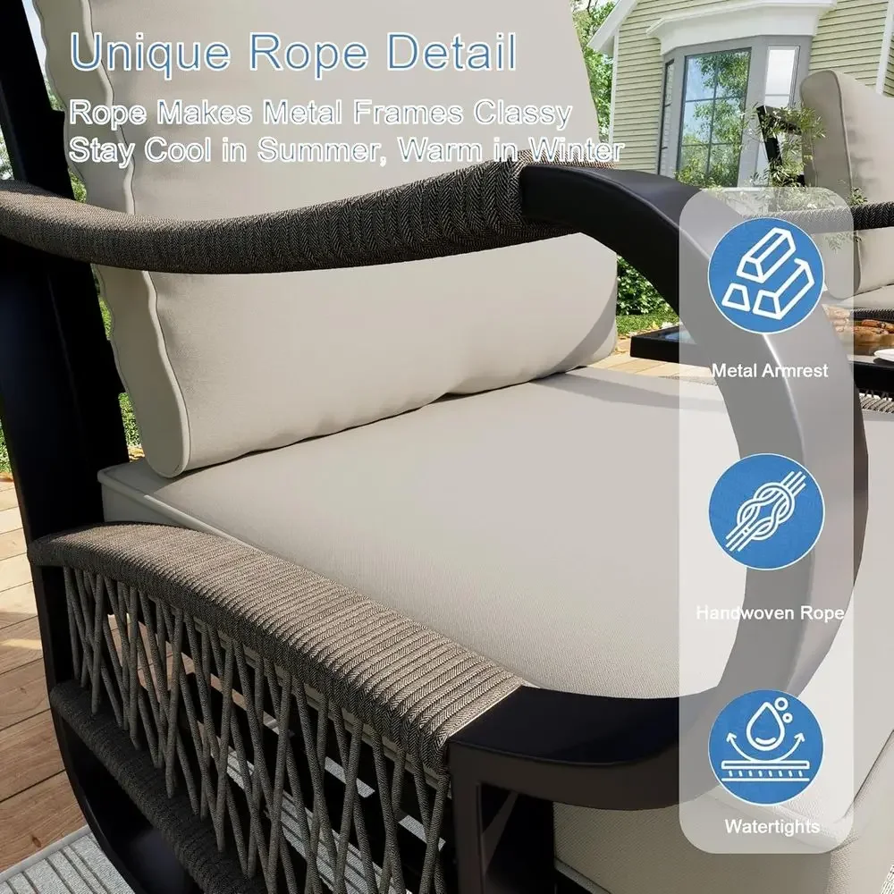 4-Piece Metal Outdoor Patio Fu - Outdoor Furniture Loveseat ulasan dan harga