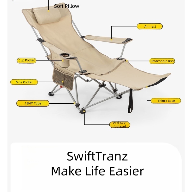 SwiftTranz Portable Steel Fold - Outdoor Furniture Recliner Set ulasan dan harga